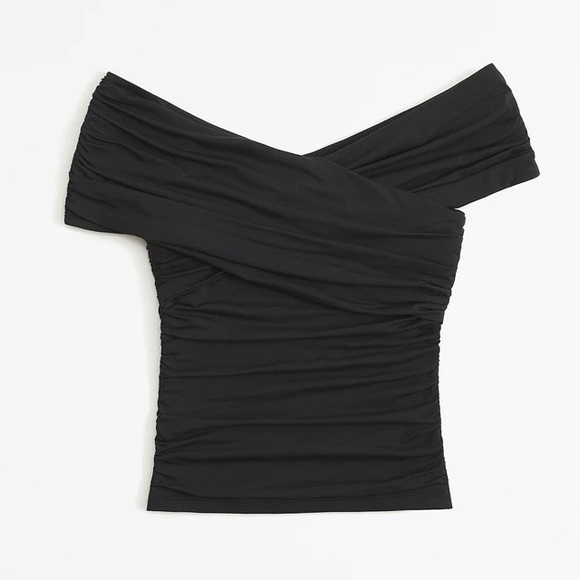 Abercrombie & Fitch Tops - Abercrombie & Fitch Black Ruched Off-Shoulder Blouse